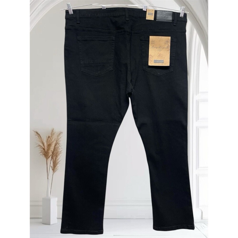 Across The Pond Signature Line Big & Tall Men's W46 L30 Black Stretch Jeans